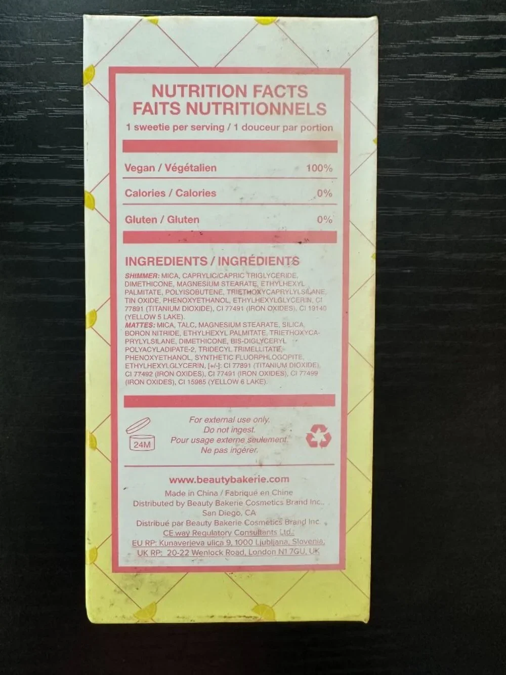 Beauty Bakerie Lemon Bar Face Palette - NIB